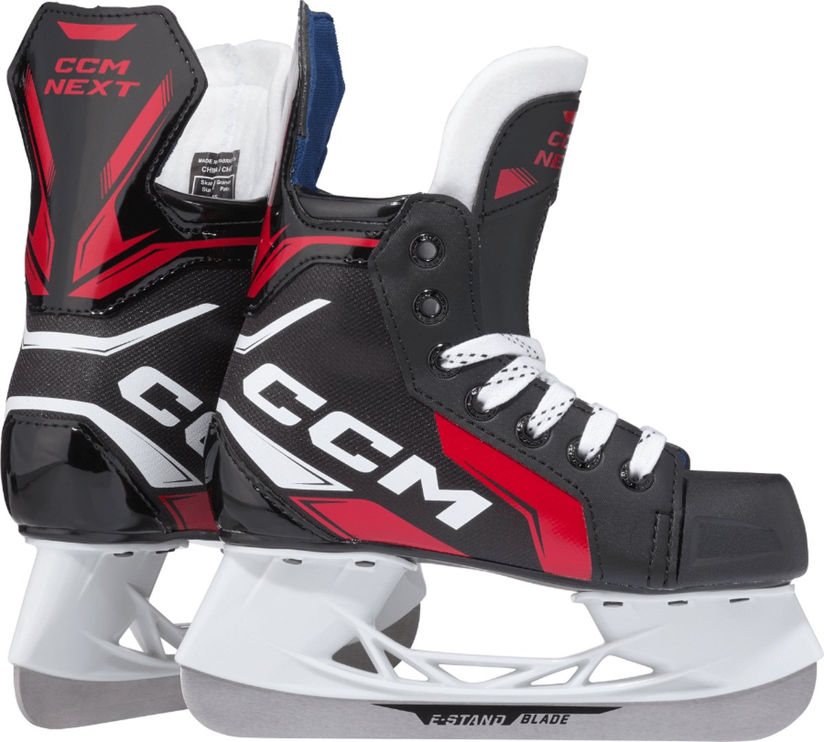CCM - Next - IJshockeyschaatsen - Schaatsen kinderen - Zwart - Comfortabel & Stabiel Recreatief Gebruik - Regular Fit - Maat EU 24