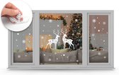Q2P - Kerst Raamstickers - Rendier - Wit - Raamdecoratie - Stickers - Raamversiering - Kerst – 82 Stuks