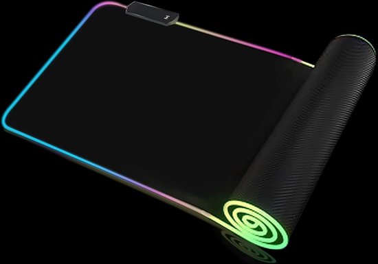 RGB muismat XXL - gaming muismat 900 x 400 - led 7 kleuren - 4 lichteffecten - verstelbaar antislip wasbaar - voor pc desktop en laptop sterren C04