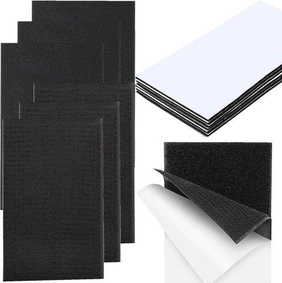 Rusoz Klittenband Zelfklevend, Rechthoekige Klittenbandsluiting, Sterk Zelfklevend Hook and Loop Tape, Duurzaam Nylon Klittenband voor Thuis, Kantoor, Ambachten en Organiseren(10 Paar, 3cm x 10cm