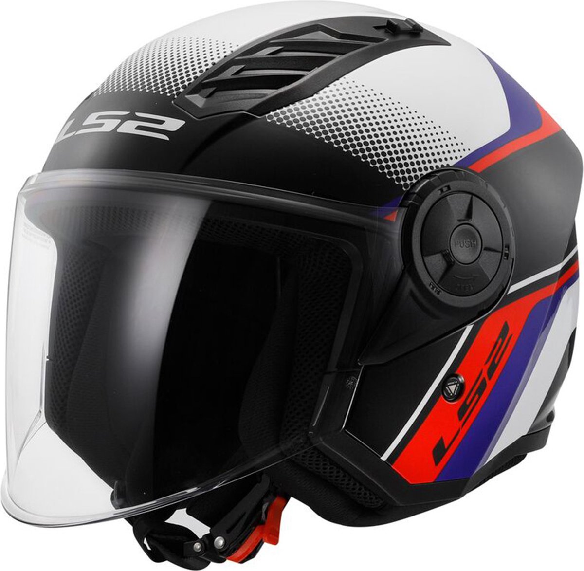 LS2 OF616 Airflow II Rush White Blue Red Jet Helmet XS - Maat XS - Helm