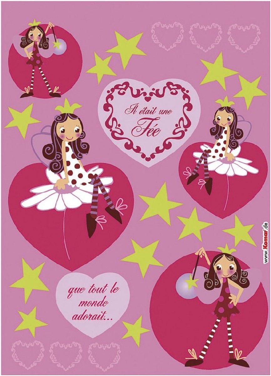 Komar - Muursticker - Love Princess - Zelfklevend - Muurdecoratie - Stickers - 50 x 70 cm