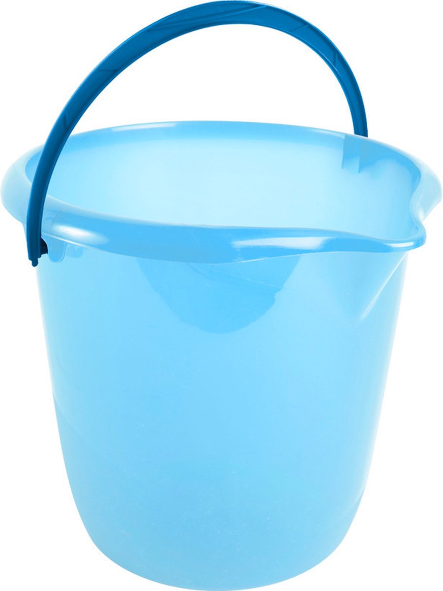 Goedkoopste Hega Hogar Emmer - blauw - kunststof - met handvat - 10 liter - 28 x 26 cm