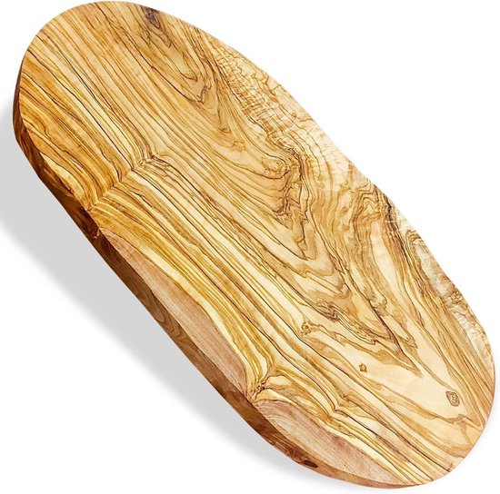 NATUREHOME Massief echt hout snijplank olijfhout groot ca. 35 x 18 x 2 cm ecologisch & duurzaam