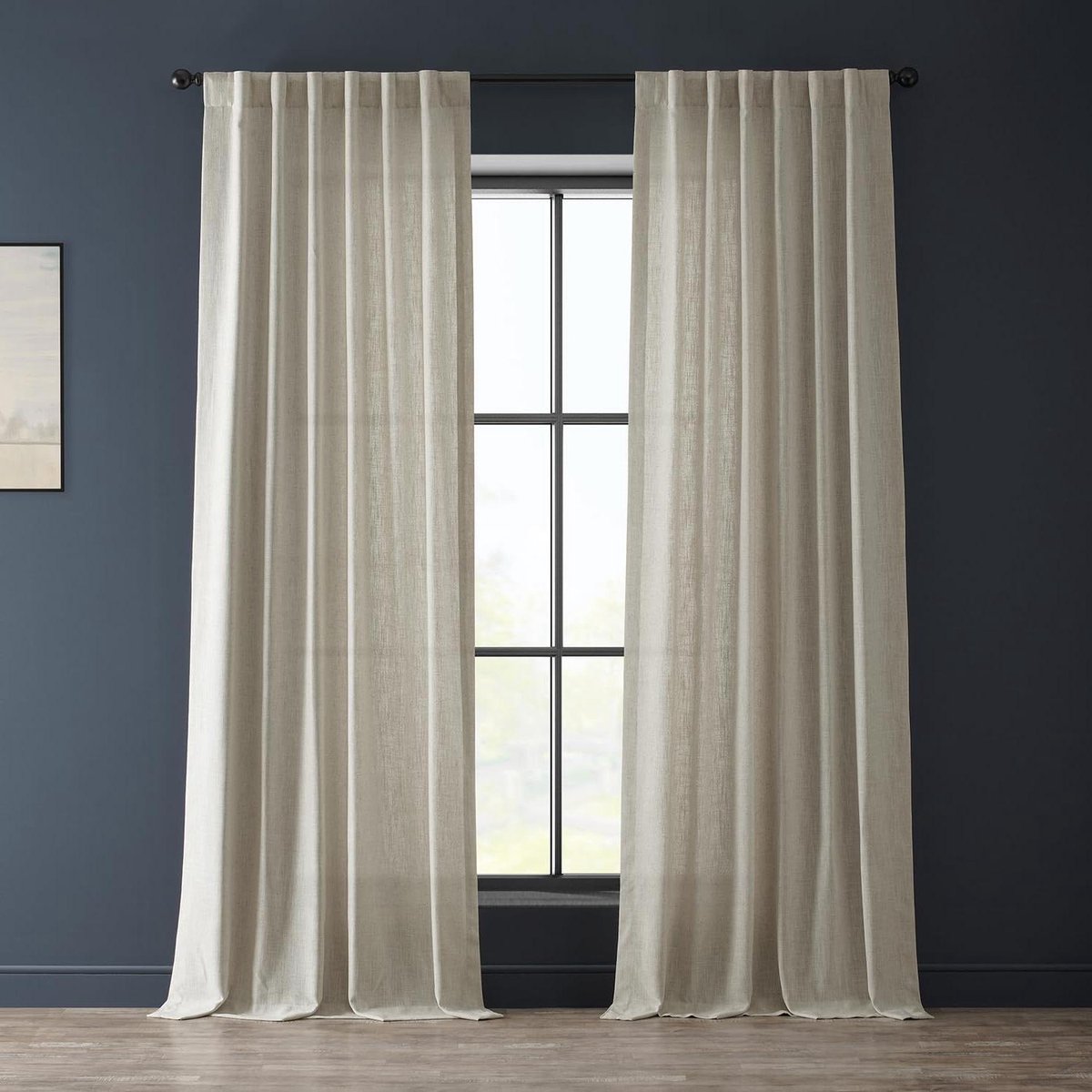 Zwaar faux linnen gordijn 50 X 84 (1 paneel) gemoutcrème - lengte - woonkamer