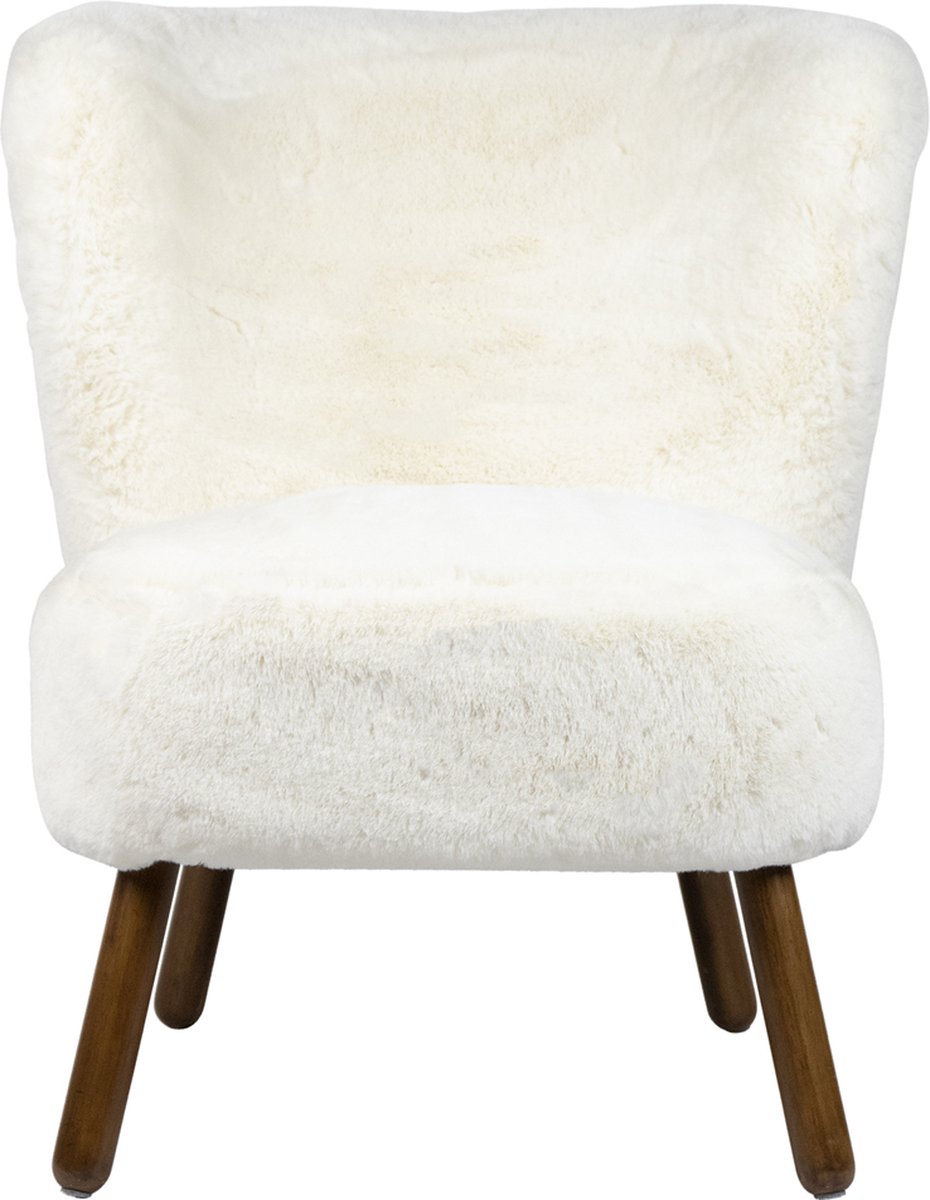 stoel teddy glad gebroken wit 60x72x74cm