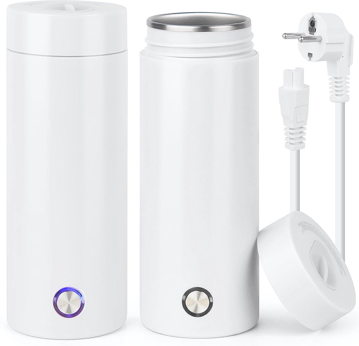 Kleine Draagbare Waterkoker - 400 ml, Mini-verwarmingsbeker, Automatische Uitschakeling, Snel Koken voor Koffie en Thee