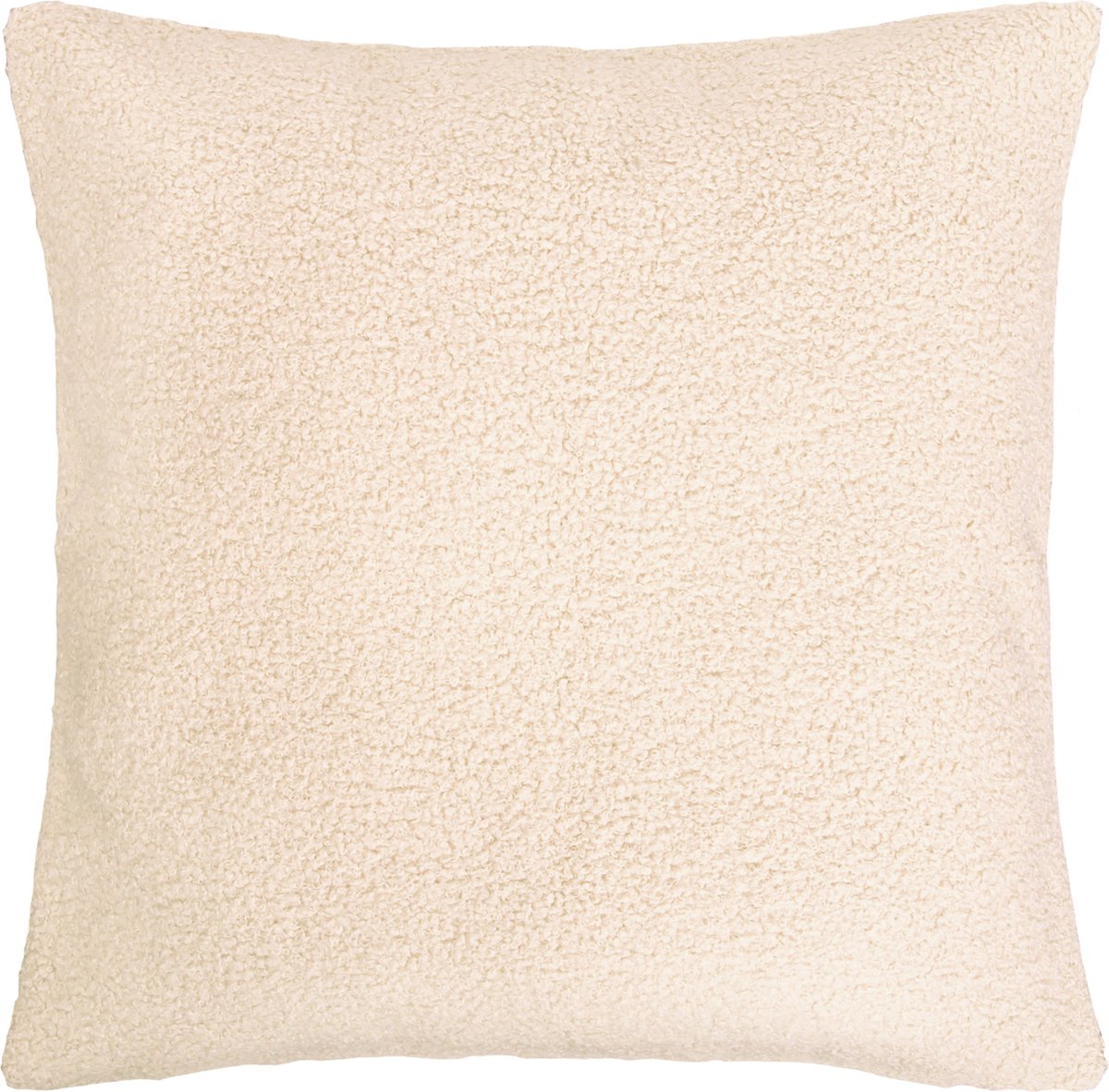QUVIO Sierkussenhoes – Sierkussen – Kussens woonkamer – Kussenhoes Teddy – Beige kussens – Beige
