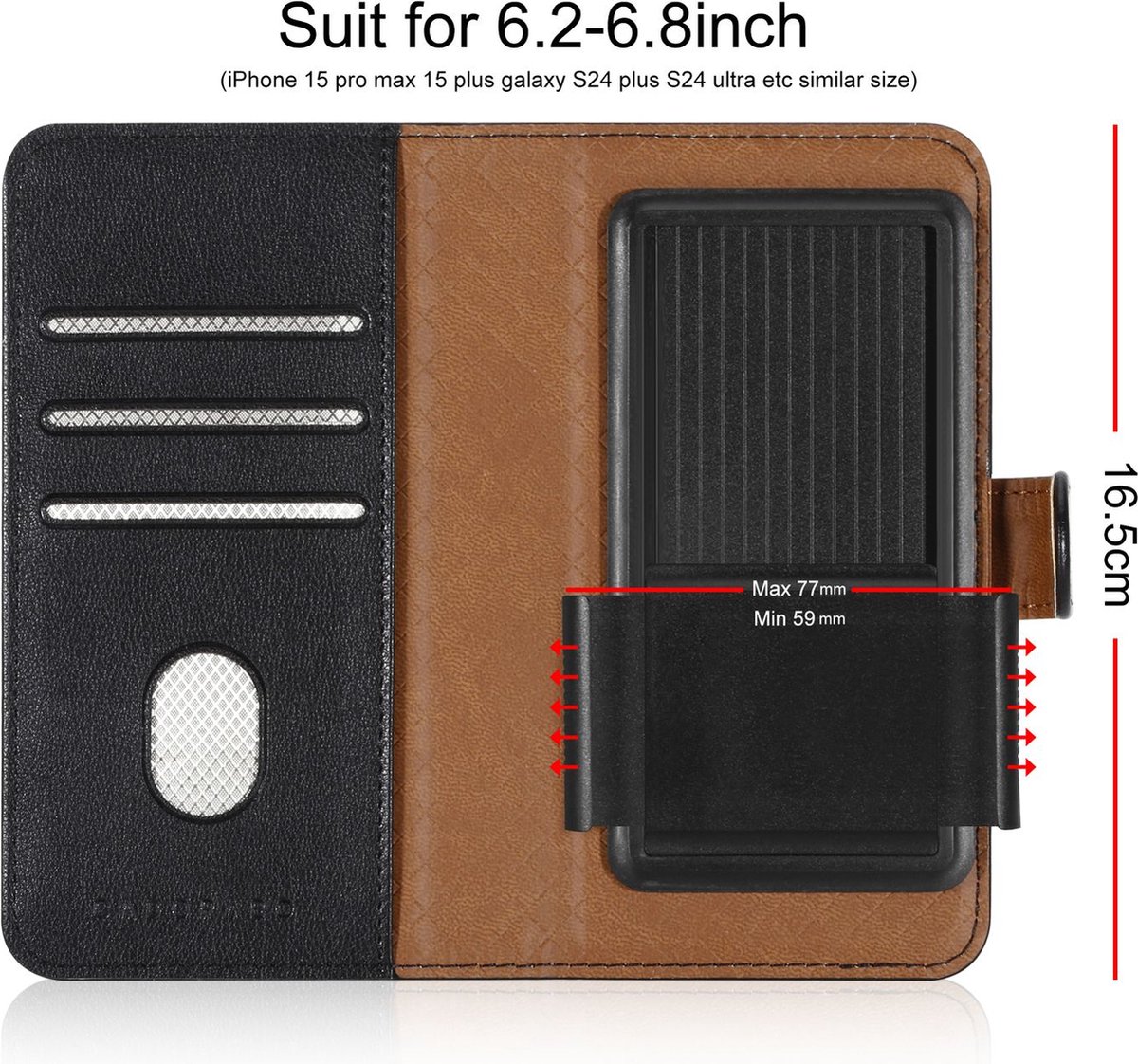 Custodia Portafoglio In Pelle PU Con Supporto E Slot Carte Per Cubot R19 (5,71 Pollici) - Cover Protettiva Con Chiusura Magnetica - 3