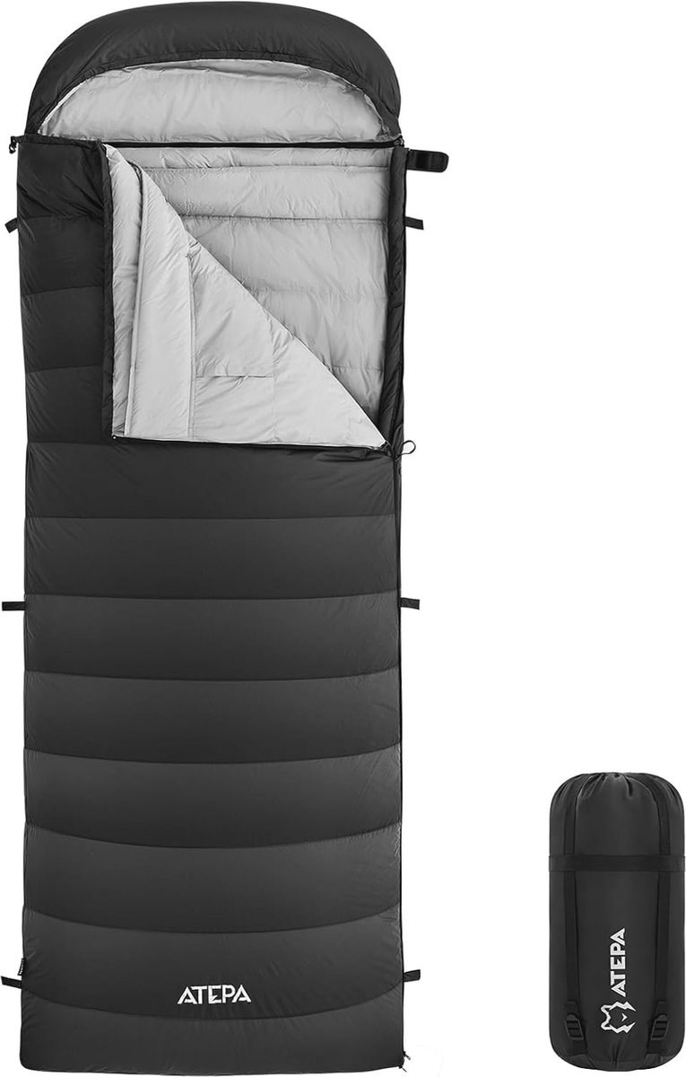 Oversized Ultralichte Donsslaapzak voor 3 Seizoenen - XXL Comfort voor Kamperen en Wandelen