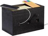 Relaxdays Kabelbox - zwart - kabelmanagement - multi oplaadstation - kabelorganizer