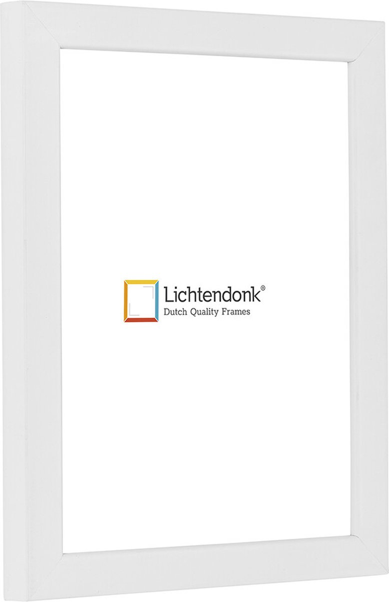 Lichtendonk Fotolijst - Strak Wit - Vierkant profiel - Fotomaat 14,8x21 - Ontspiegeld ACRYLITE - Art.nr. 10550020148213