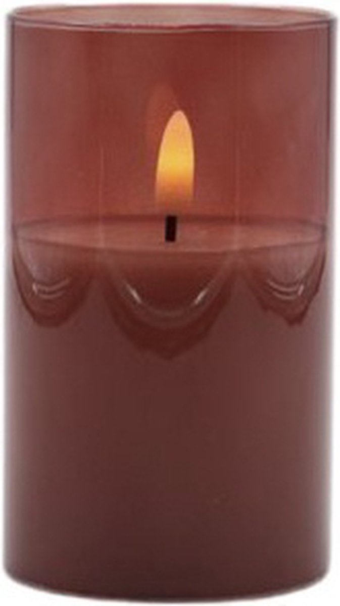 Mansion atmosphere Led sfeerlicht roodbruin 7,5x12,5cm
