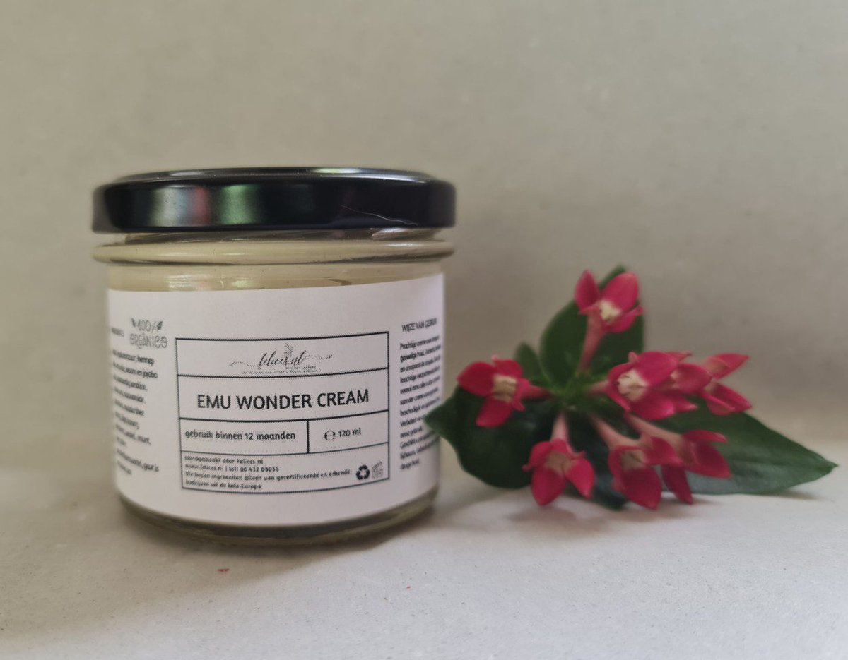 Handgemaakte Emu olie wonder creme - Bulgaarse kruiden - niacinamide - gevoelige en droge huid 120ml