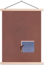 Support pour affiche avec affiche 60x80 cm - Affiche scolaire - Homme - Vintage - Design - Affiche textile - Lattes vierges