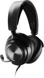 Zwarte SteelSeries Arctis Nova Pro gaming headset met microfoon, schuin van voren bekeken.