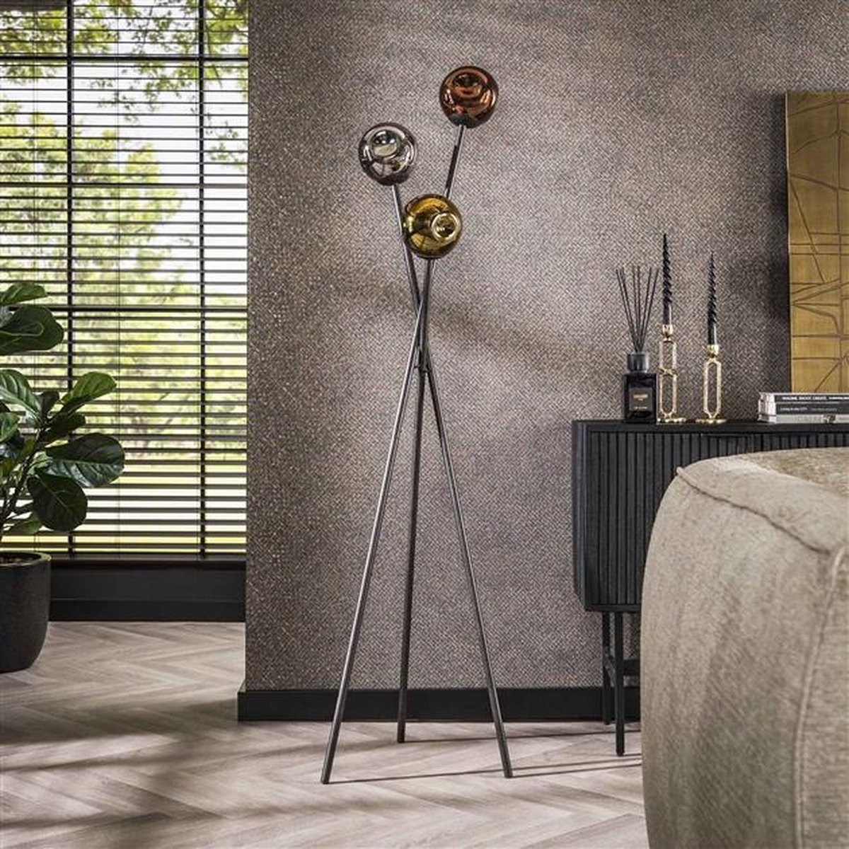PS-Collection Molecule Vloerlamp zwart - 3-lichts glas thumbnail 4