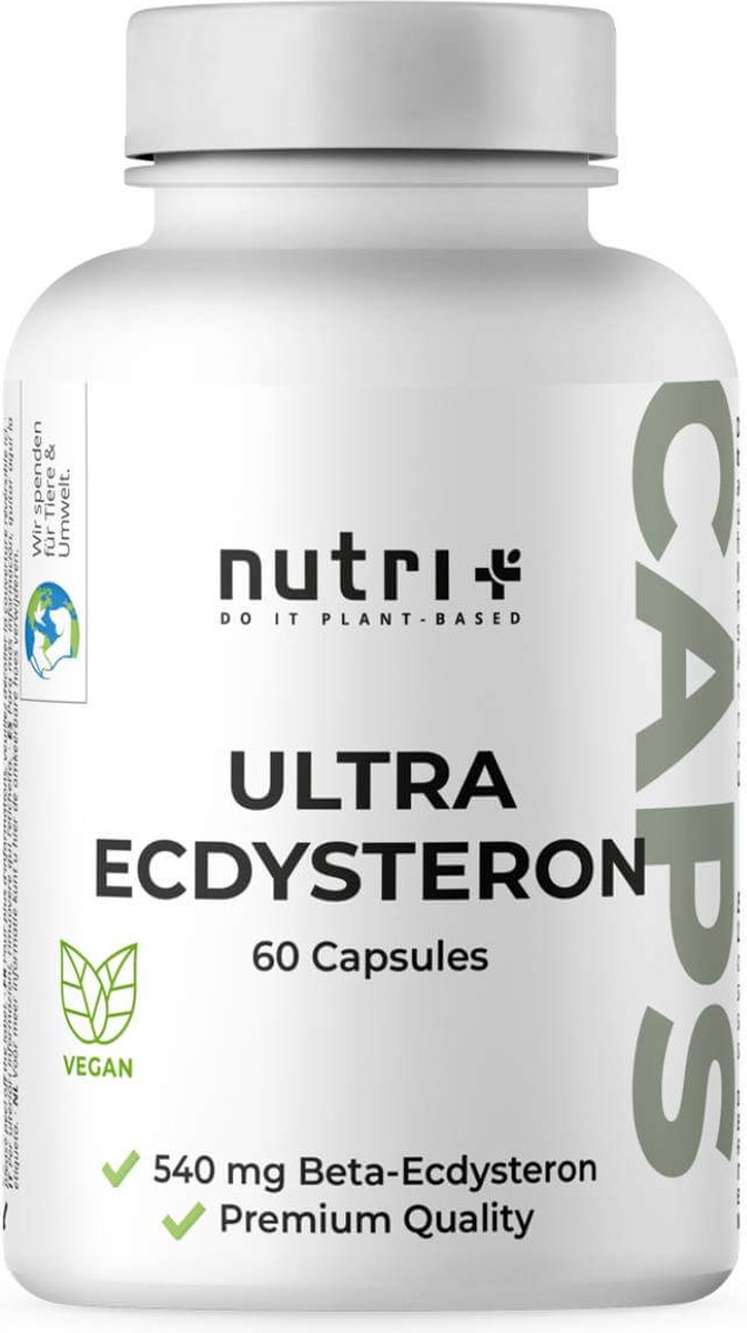 Goedkoopste nutri Ultra Ecdysterone capsules - hoge dosis veganistisch - 540 mg Beta Ecdysterone 250 mg L-Leucine per capsule - 60 capsules