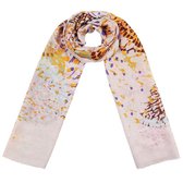 Lange dames sjaal Color Joy|Lange shawl|Geel bruin paars