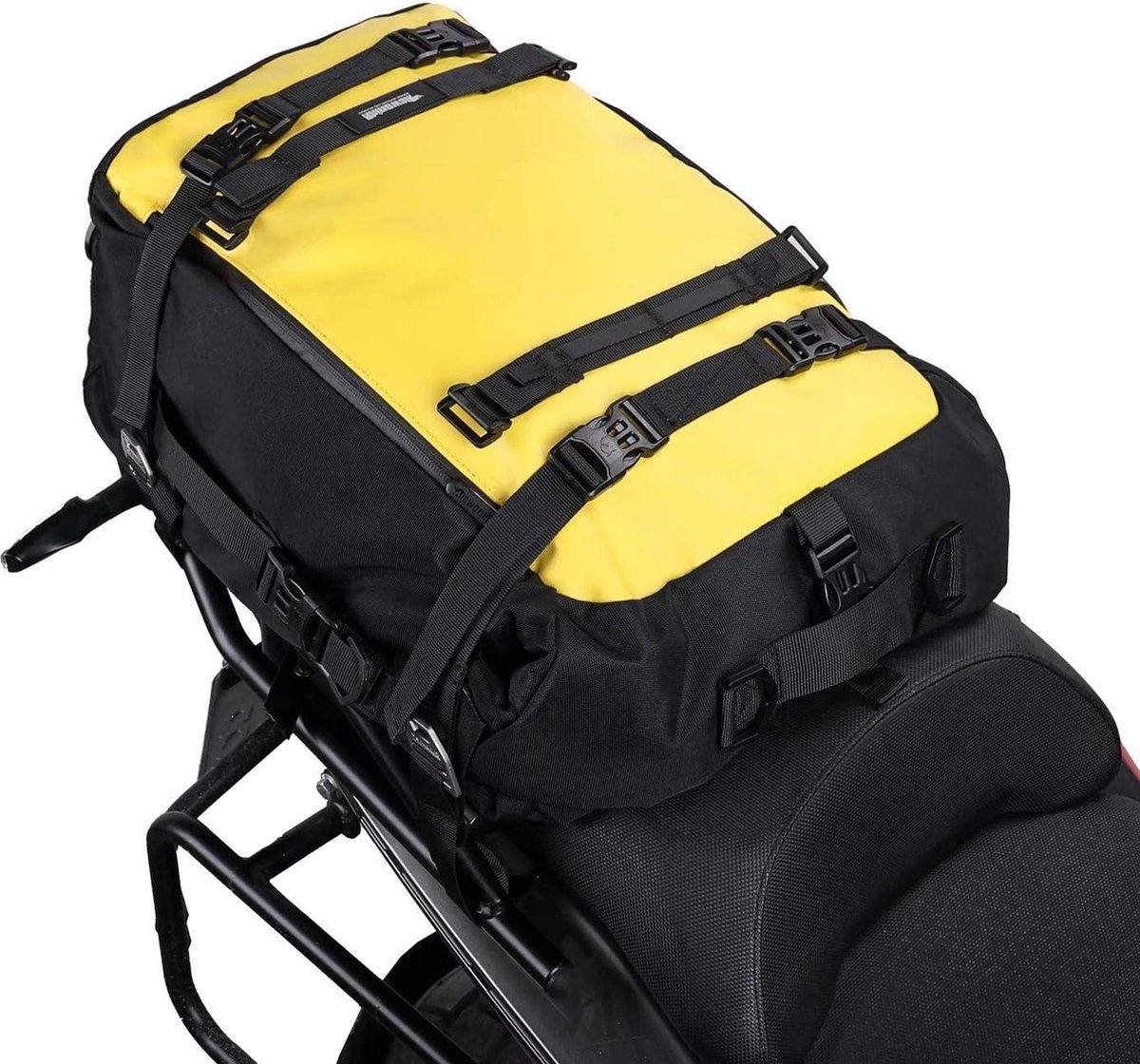 Multifunctionele waterdichte motortas voor achterrek geel 30 l - ideaal voor motor/fietsvakanties motor zijtassen