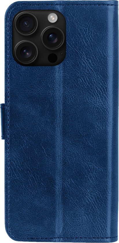 Étui adapté pour iPhone 16 Pro Case Bookcase Cover Flip Case Book Cover - Étui adapté pour iPhone 16 Pro Case Book Case Case - Bleu foncé