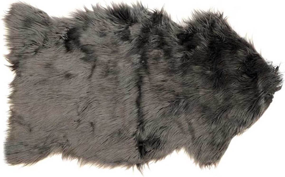 D- Unique Living | Decoratie vacht fake fur 60x100cm dark grey
