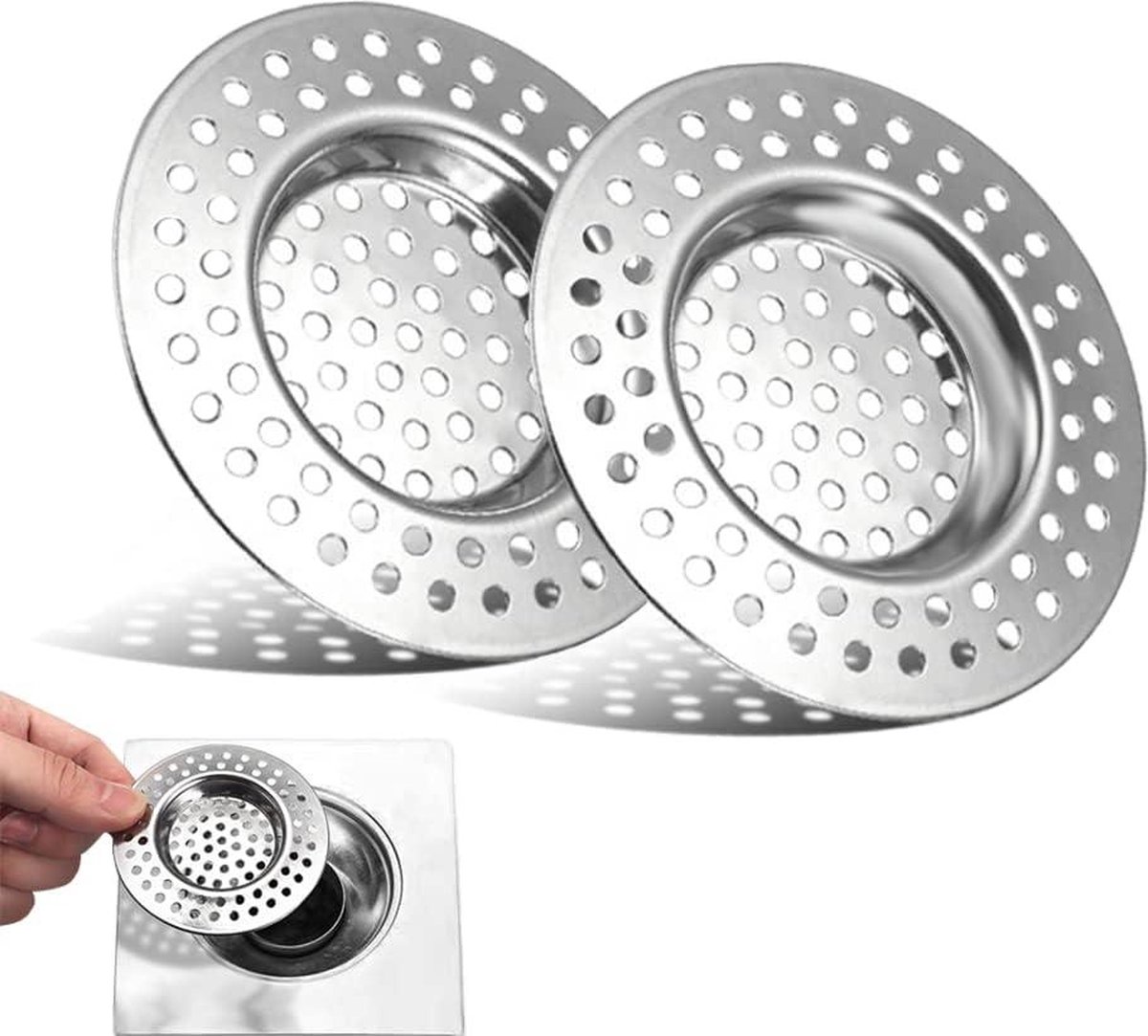 Keuken Afvoerbescherming van Roestvrij Staal 2 Stuks Wastafel Filter Voor Douche Keukenspoelbakken Gootsteen zeef