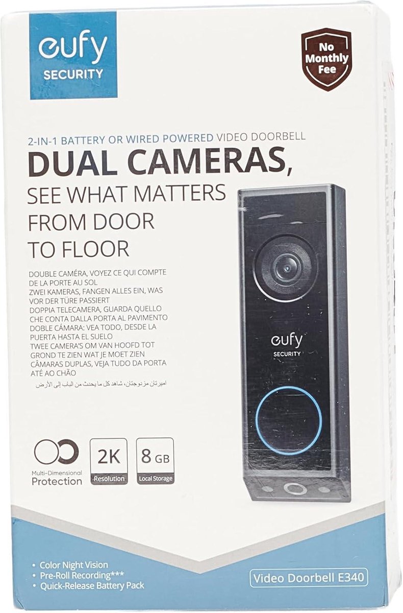 Gologi Slimme Draadloze Video Deurbel Met Camera - 2K Ultra HD - Geen