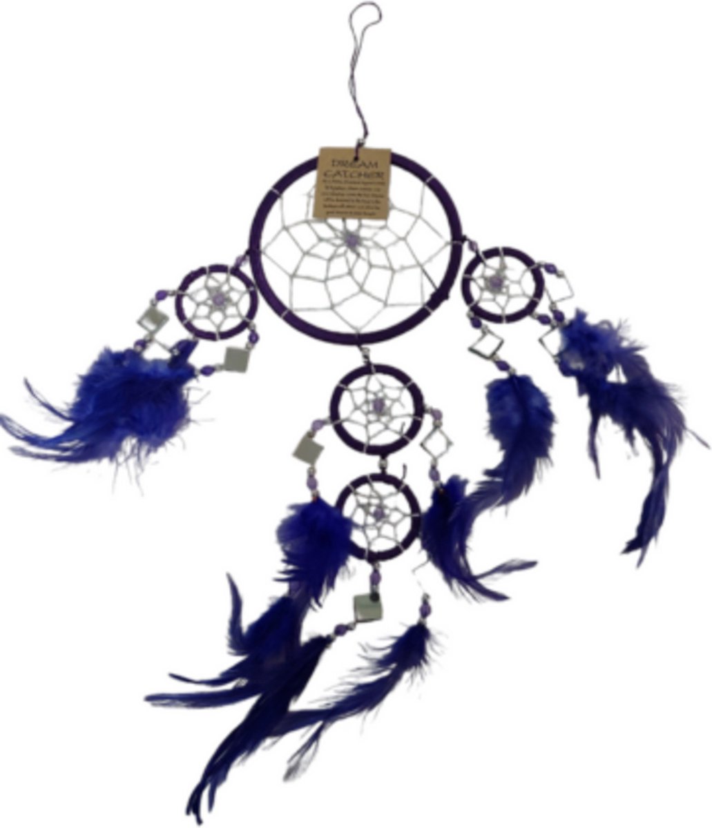 Dromenvanger - Spiegel -11cm - Paars - Dreamcatcher