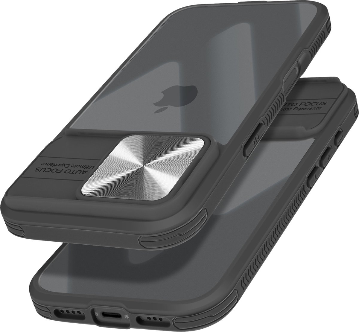 Avizar Cover Geschikt voor Apple iPhone 16 Plus schuifcamera QI Compatible, Zwart