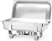 HENDI Complete chafing dish set – roestvrij staal – inclusief extra bakken en pannen – 585x385x x(H)315 mm