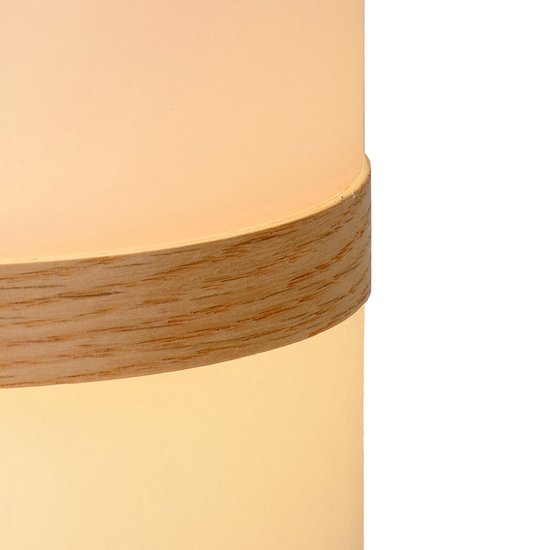 Lucide JOE - Oplaadbare Tafellamp Binnen/Buiten - Accu/Batterij - Ø 14,5 cm - LED Dimbaar - 1x3W 3000K - IP44 - Wit - Japandi