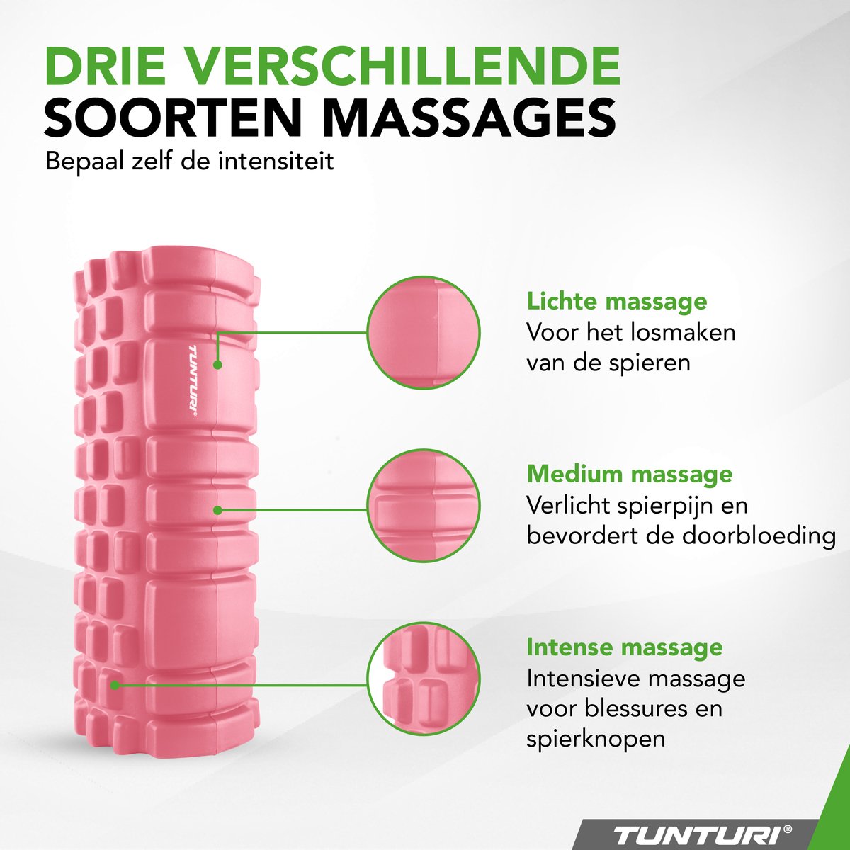 Tunturi Yoga Grid Foam Roller - Massage Roller - Foamroller - Fitness Roller - Rose Goud - 33cm - Incl. gratis fitness app thumbnail 6