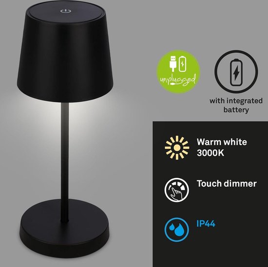 Oplaadbare Tafellamp Zwart Waterdicht Bureaulamp Dimbaar 38CM (4 Stuks
