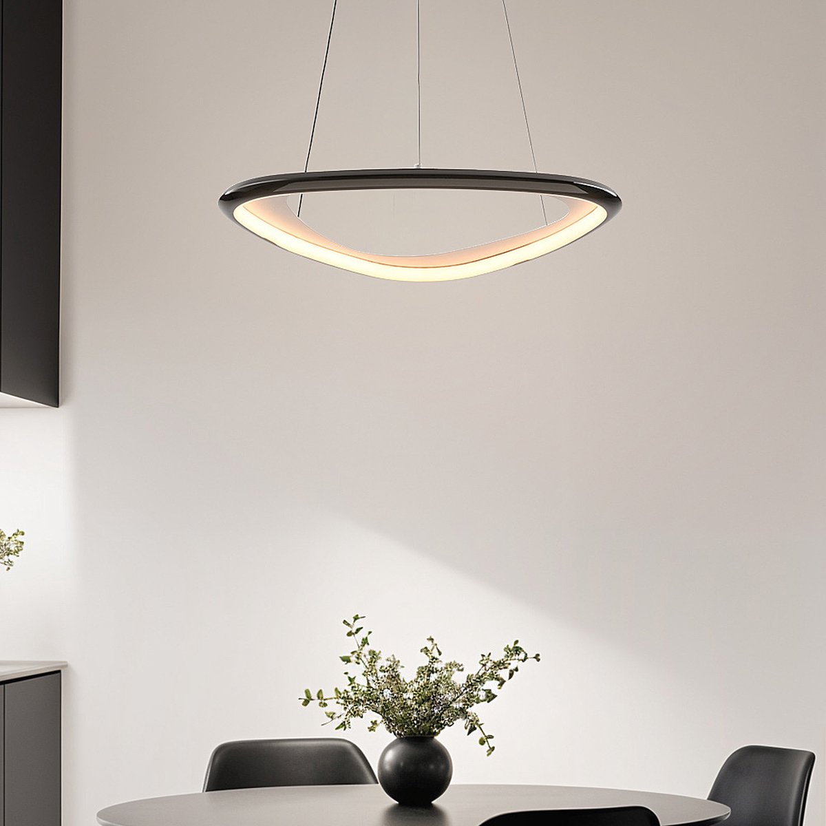 LumenXL Hanglamp Celda - 3-staps dimbare LEDs in zwart-chroom