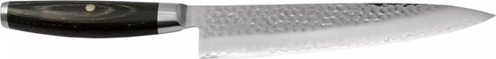 Yaxell Couteau de Chef Japonais Ketu 20 cm 3 Couches Inox Manche Wood Pakka Zwart