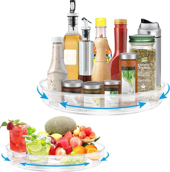 Organizer Girevole MXTIMWAN 2 Livelli - Portaspezie Rotante 360° Per Cucina, Con Clip Per Alimenti - Foto 2