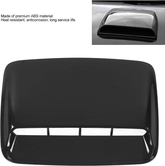 Couvercle Prise D'Air Capot ABS Noir Brillant 40x28 Cm - Décoration Auto Universelle, Collant, Sans Perçage