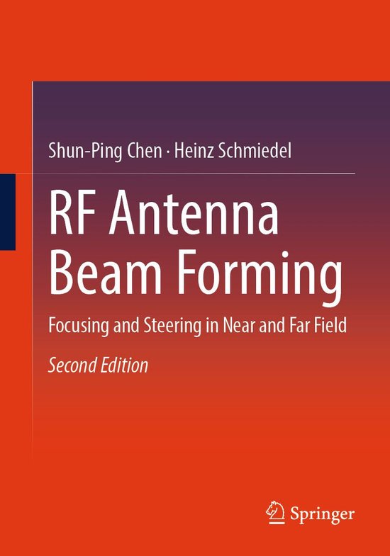 Couverture du livre : RF Antenna Beam Forming par Chen et Schmiedel, deuxième édition, sur un fond orange et violet.