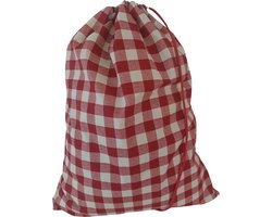 Bluvardi katoenen waszak -XXL- met trekkoord - rood ruit