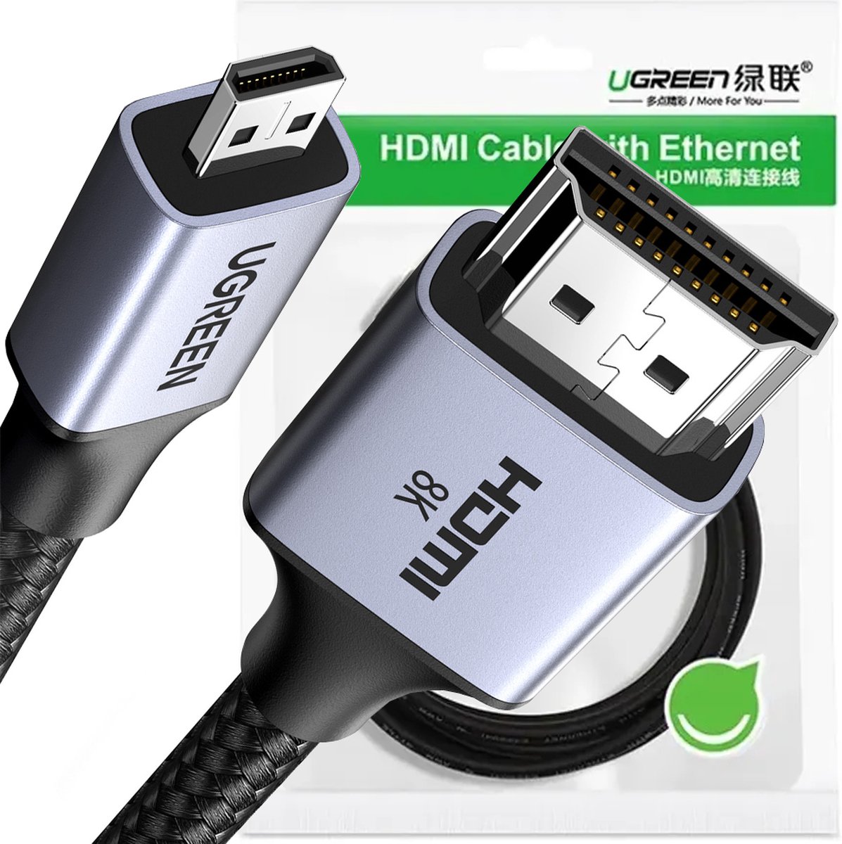 Micro - HDMI - HDMI 2.1 8K adapterkabel 2m Ugreen HD164 - grijs