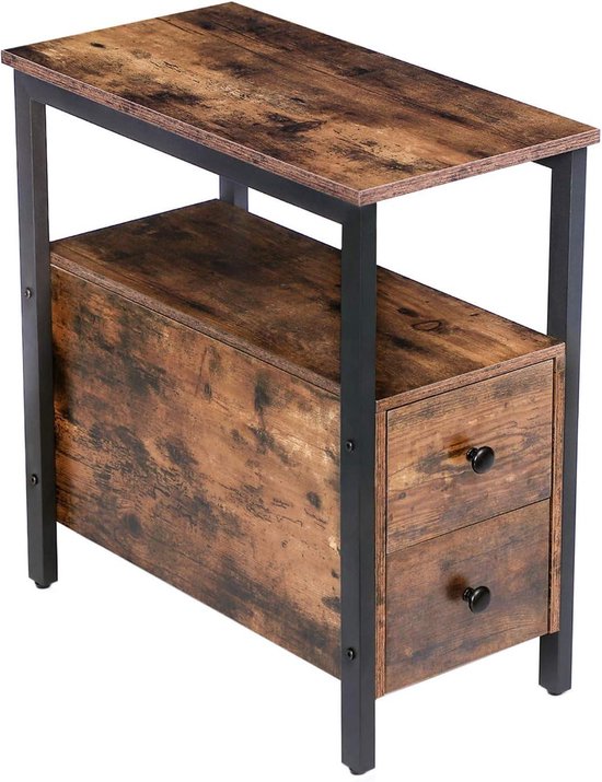 Consoletafel Campo Mexico-stijl - Massief Grenen Met 2 Laden En Plank, Wit/Bruin