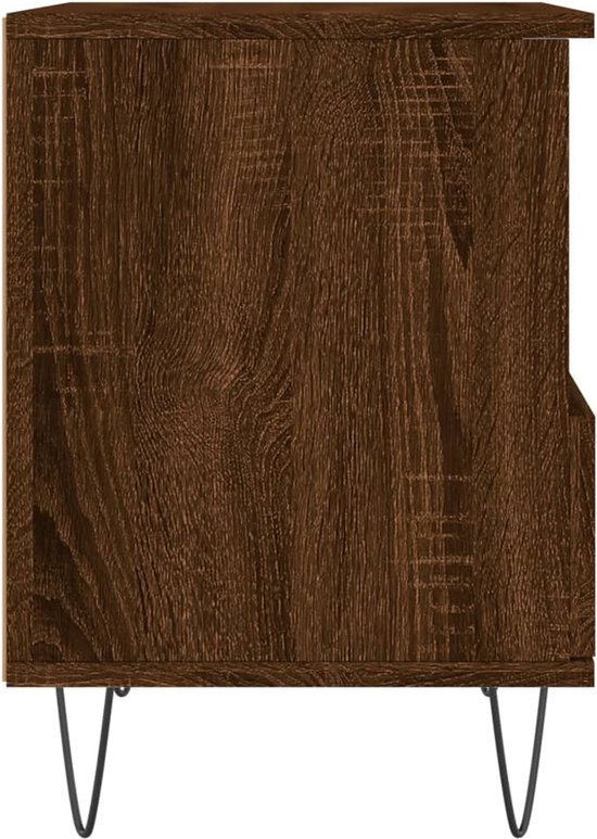 Tables de chevet The Living Store en chêne brun - Bois et métal - 40x35x50 cm - Durables et élégantes - Tables de chevet - Chêne brun - Tables de chevet en bois - Table basse - Meubles de chambre