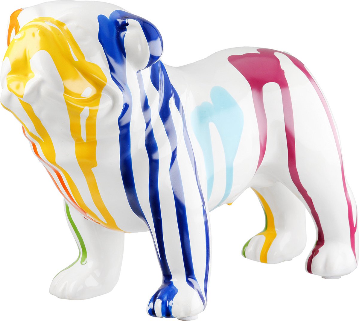 Gilde Handwerk - Beeld - Hond - Bull - Colori - Keramiek - 10x22x16 cm - Wit
