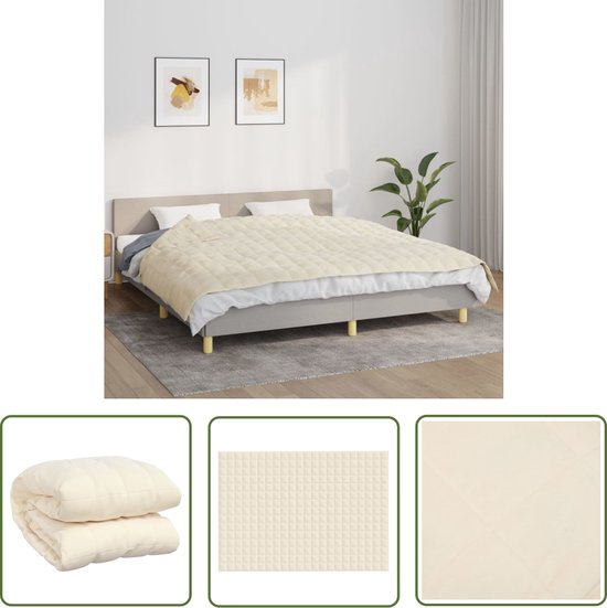 Couverture lestée vidaXL - Couverture de couchage - Couverture lestée 155 x 220 cm 11 kg Tissu Crème clair - Weighted Blanket - Confort de sommeil - Sommeil paisible