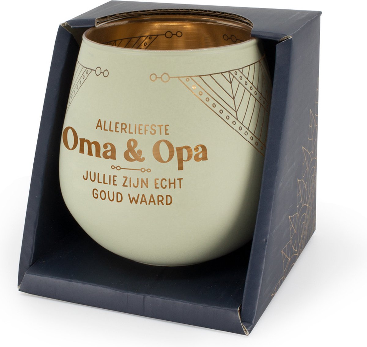 Sfeerlichthouder - Allerliefste opa en oma. Jullie zijn echt goud waard - Glas