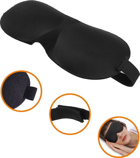 SHAPEVITAL Slaapmasker Deluxe - Volledige duisternis zonder druk op de ogen - Extra zacht gevoerd (zwart