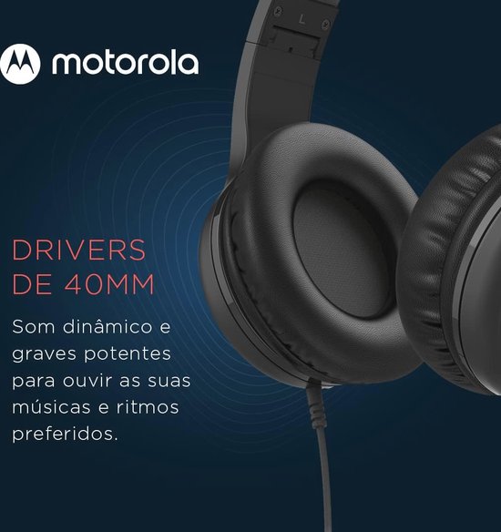 Over-Ear Koptelefoon met Draad - 40mm Drivers - Passive Noise Isolation - Opvouwbaar en Lichtgewicht - 120 CM Kabel - Ingebouwde Microfoon - Zwart van Denver — afbeelding 4