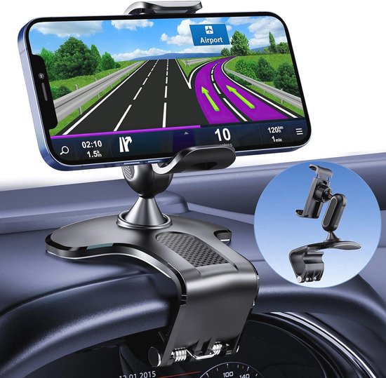 Foto: Verstelbare mobiele telefoonhouder voor auto dashboard en voorruit 360 graden draaibaar universeel geschikt voor 4 0 7 0 inch telefoons