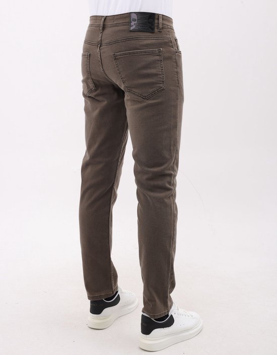Neat Regular Jeans Homme - Jeans Stretch Homme - MM-R-02 - Marron